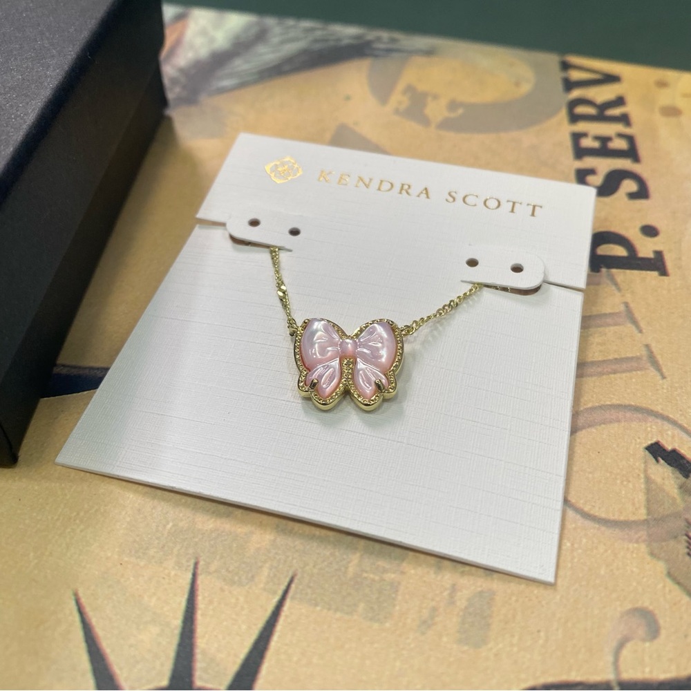 Kendra Scott Pink Butterfly Pendant Necklace